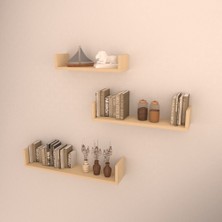 Rafkestir 3 Lü Bolera Duvar Raf Seti Akçaağaç  Mat