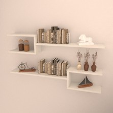 Rafkestir 2 Li Mızrak Duvar Raf Set  Beyaz  Mat