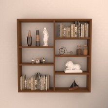 Rafkestir Bologna 2 Duvar Rafı Hareli Ceviz Mat