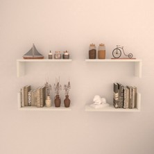 Rafkestir 4 Lü L Raf Set   45 cm   Beyaz  Mat