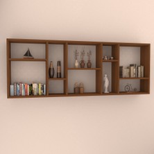 Rafkestir Antissa Duvar Rafı Hareli Ceviz Mat