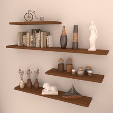 Rafkestir 4 Lü Gizli Bağlantılı Raf Set  80 x 60 x 40 x 40  Hareli Ceviz Mat