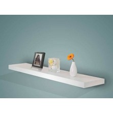 Rafkestir 60 x 15 Gizli Bağlantılı Duvar Rafı  Mat Beyaz