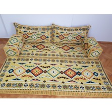 Coton Şark Köşesi Anadolu Desenli Minder Takımı Konsept Sarı ( Dolu )