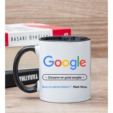 Hediye Dükkanı Kişiye Özel Google Tasarım Esprili Siyah Kupa Bardak