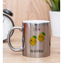 Hediye Dükkanı Kişiye Özel Sevimli Limonlar Silver Kupa Bardak