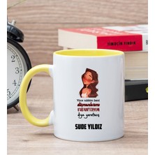 Hediye Dükkanı Kişiye Özel Kudurtayım Diye Tasarım Esprili Sarı Kupa Bardak