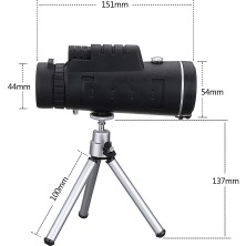 Okgoods Açık Kamp Avcılığı Için Tripod Klipsli 40X Zoomlu Hd Monoküler Teleskop (Yurt Dışından)