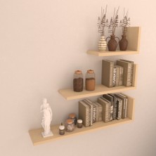 Rafkestir 3'lü Pablo Duvar Raf Seti Akçaağaç