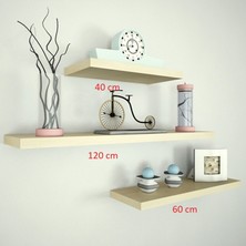 Rafkestir 3'lü Raf Set  120 x 60 x 40  Akçaağaç