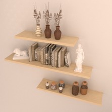 Rafkestir 3'lü Raf Set   75 x 55 x 35  Akçaağaç