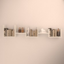 Rafkestir Siri Gizli Bağlantılı Duvar Rafı  Beyaz