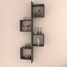 Rafkestir Meridyen Duvar Raf Seti Antrasit