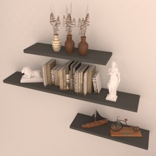Rafkestir 3'lü Gizli Bağlantılı Raf Set  80 x 40 x 40  Antrasit
