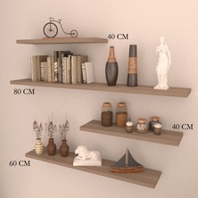 Rafkestir 4'lü Gizli Bağlantılı Raf Set  80 x 60 x 40 x 40  Cappicino