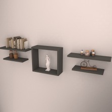 Rafkestir Volga Duvar Raf Seti Antrasit