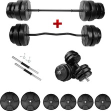 E-Life 28 kg Z Bar Dambıl Seti & Halter Seti Ağırlık Fitness Seti