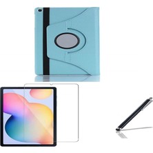Kılıforyum  Lenovo Tab M10 Fhd Plus TB-X606F 10.3" (Set) Kılıf+Kalem+Temperli Cam+Dönerli Tablet Kılıfı Seti Turkuaz