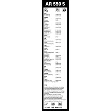 Bosch Aerotwin Silecek Seti - [550/530 Mm] Mercedes-Benz Serie Slk (1996 - 2004) [170]  - AR 550 S