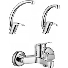 Milenay Venice Chrome Batarya Seti, Banyo - Lavabo - Eviye Bataryası, 40 Kartuş Set