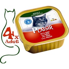 Plaisir Pate Sığır Etli 100gr Plaisir Yaş Kedi Kedi Maması 4ADET