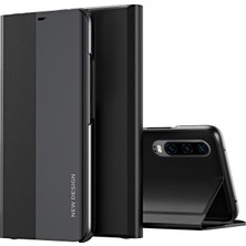 Eabhulie Huawei P30 İçin İnce Flip Deri Manyetik Kılıf Kapaklı Siyah (Yurt Dışından)