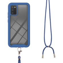 Eabhulie Samsung Galaxy A02S İçin Şeffaf Bumper Shockproof Ayarlanabilir Çapraz Askılı Askılı Tam Koruma Kılıf Kapaklı Mavi (Yurt Dışından)