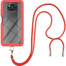 Eabhulie Xiaomi Poco X3 Nfc / X3 Pro İçin Şeffaf Bumper Shockproof Ayarlanabilir Çapraz Askılı Askılı Tam Koruma Kılıf Kapaklı Kırmızı (Yurt Dışından)