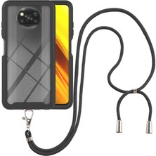 Eabhulie Xiaomi Poco X3 Nfc / X3 Pro İçin Şeffaf Bumper Shockproof Ayarlanabilir Çapraz Askılı Askılı Tam Koruma Kılıf Kapaklı Siyah (Yurt Dışından)