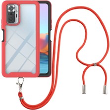 Eabhulie Xiaomi Redmi Note 10 Pro/note 10 Pro Max İçin Şeffaf Bumper Shockproof Ayarlanabilir Çapraz Askılı Askılı Tam Koruma Kılıf Kapaklı Kırmızı (Yurt Dışından)