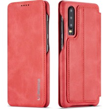 Eabhulie Huawei P30 İçin İnce Flip Pu Deri Manyetik Standlı Shockproof Kılıf (Yurt Dışından)