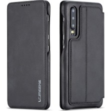 Eabhulie Huawei P30 İçin İnce Flip Pu Deri Manyetik Standlı Shockproof Kılıf (Yurt Dışından)