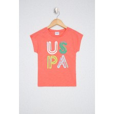 U.S. Polo Assn. Kız Çocuk Nar Çiçeği T-Shirt