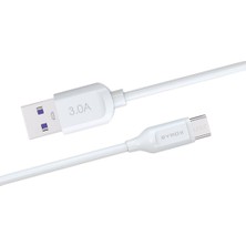 Syrox C107 Micro USB Hızlı Şarj ve Data Kablosu 1mt 3.0A 18W Beyaz