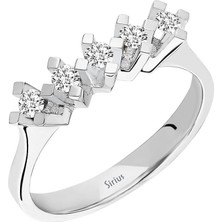 Sirius E Renk 0,25 Karat Pırlanta 5 Taş Yüzük 0441R0004