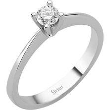 Sirius D Renk 0,24 Karat Pırlanta Tektaş Yüzük 0404R0148
