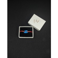 Morey Kırmızı İpli Makrome Örgülü El Yapımı Süryani Nazar Boncuğu Bileklik