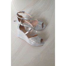 Topukla Kadın Feta Taşlı Ayakkkabı 036 4176