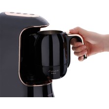 Korkmaz Kahvekolik Deluxe Aqua Siyah/Rosagold Kahve Makinası