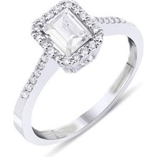 Engingold 14 Ayar Altın Baget Taşlı Yüzük