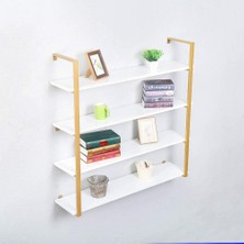 Decovizyon Tasnia Duvar Rafı - 120 Genişlik Gold - 4 Katlı