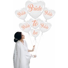 Samur Bride To Be Team Bride Folyo Balon Buket Seti 5li Set Rose Gold Renk 100 cm