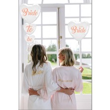 Samur Bride To Be Team Bride Folyo Balon Buket Seti 5li Set Rose Gold Renk 100 cm