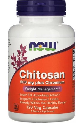 Now Chitosan Plus Chromium, 500 Mg, 120 Veg Capsul. Adınıza Faturalı Resmi Orj Amerikan Ürünü.