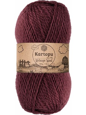 Kartopu Melange Wool K1707 Mürdüm Yünlü El Örgü İpi 100 gr