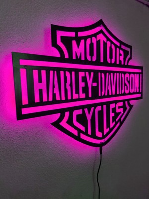 Dekoraven Harley Davidson LED Işıklı Dekoratif Tablo