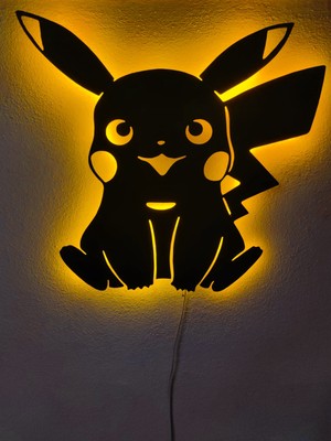 Dekoraven Pikachu LED Işıklı Ahşap Tablo