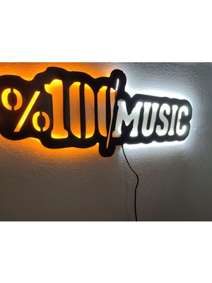 Dekoraven 100 Music LED Müzik LED Işıklı Ahşap Tablo