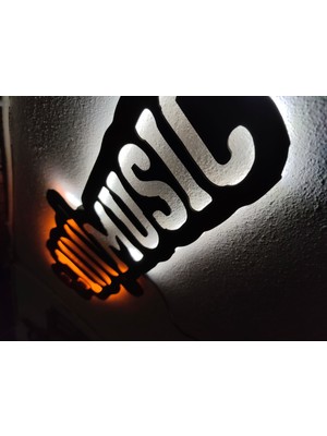 Dekoraven 100 Music LED Müzik LED Işıklı Ahşap Tablo