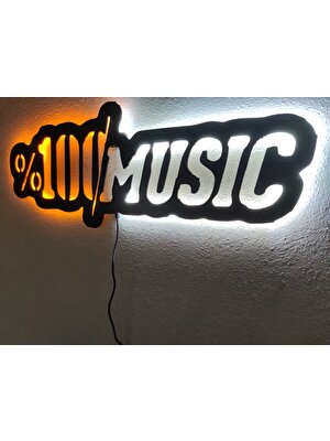 Dekoraven 100 Music LED Müzik LED Işıklı Ahşap Tablo